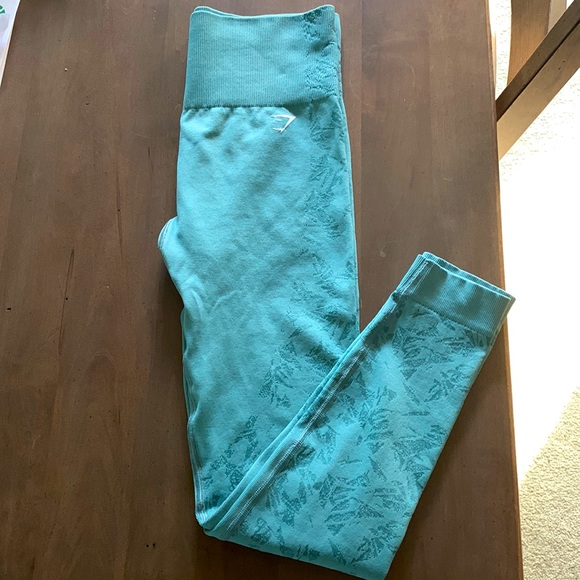Gymshark Pants - Gymshark studio leggings in Washed light green size small